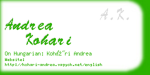 andrea kohari business card